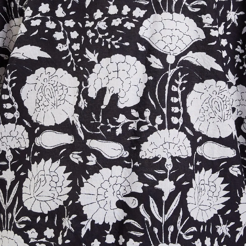 Amber Black Floral Block Print Pyjama Sets