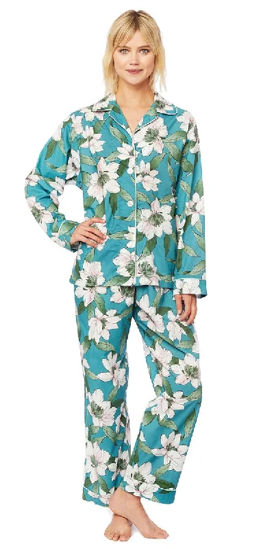 Long Sleeve Classic Pajama Set - Magnolia Large Floral Pattern