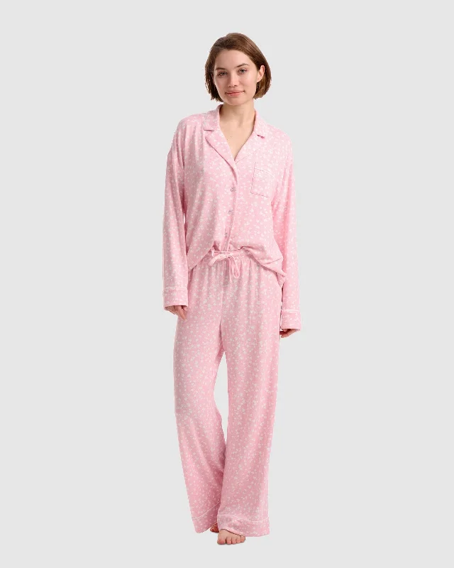 Notch Collar Hearts PJ Set