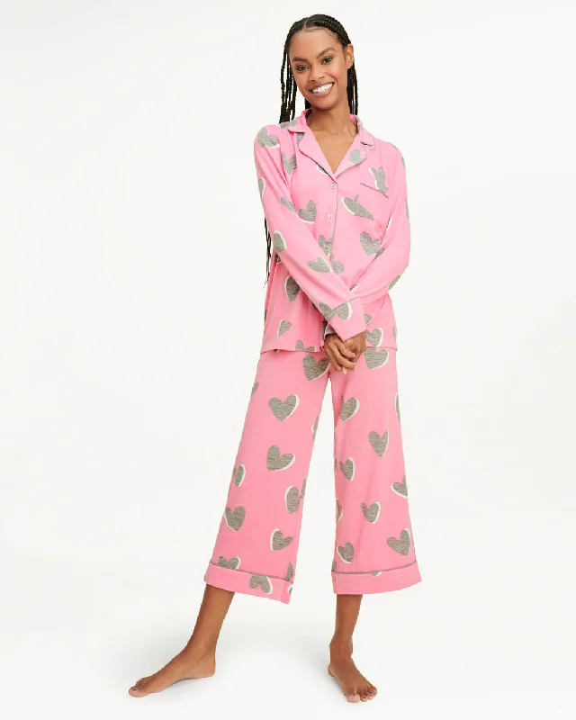 Pillow Soft Long Sleeve PJ Set in Aurora Hearts