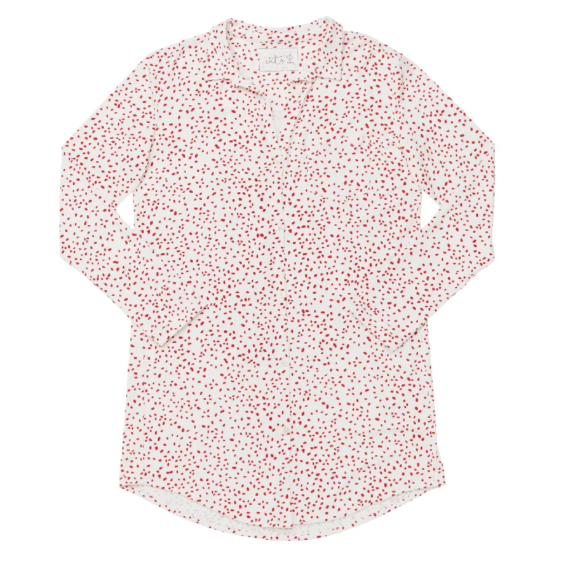 Night Shirt Knit Pima - Red Confetti