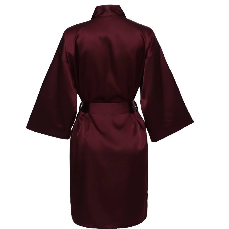 Burgundy Satin Robe