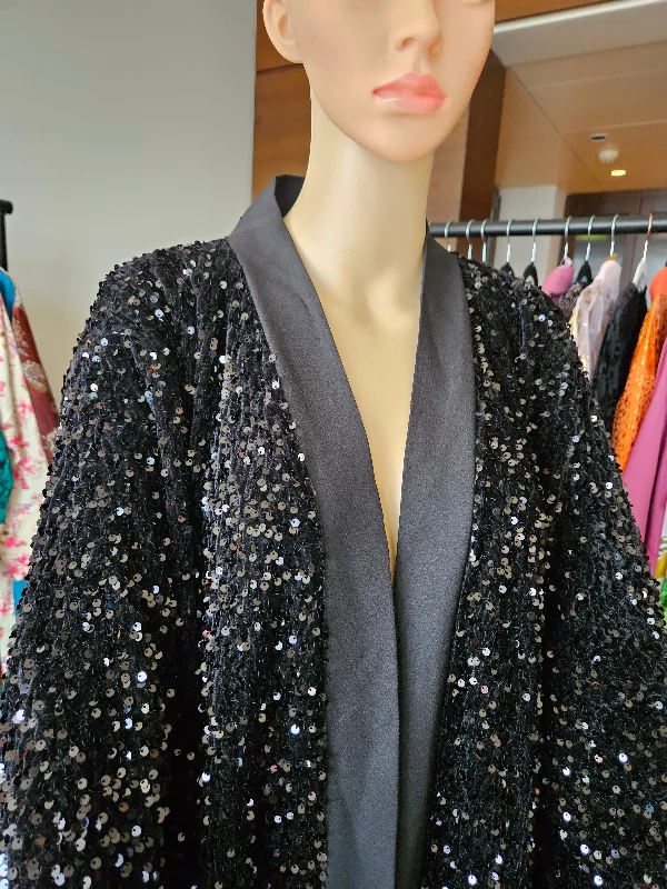 Melody black sequin abaya