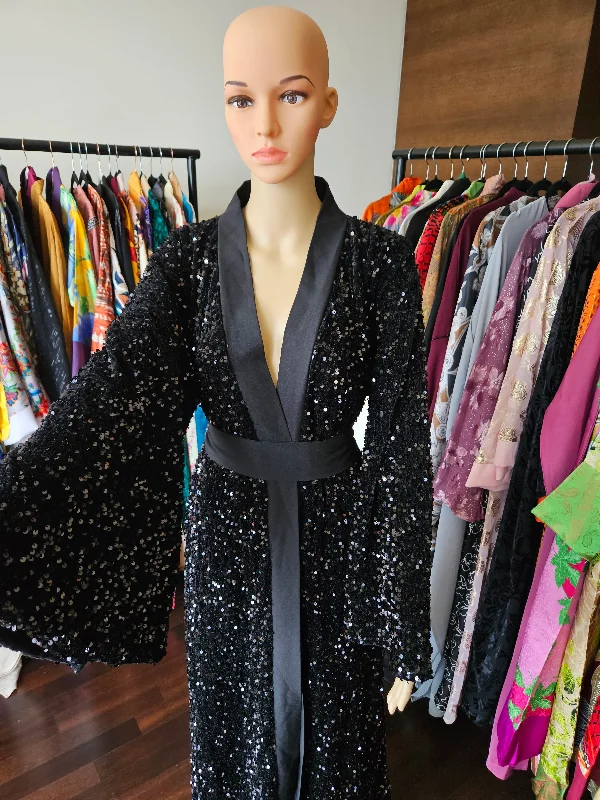 Melody black sequin abaya