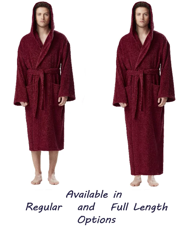 Men's Cotton Hooded Classsic Bathrobe with Full Length Options