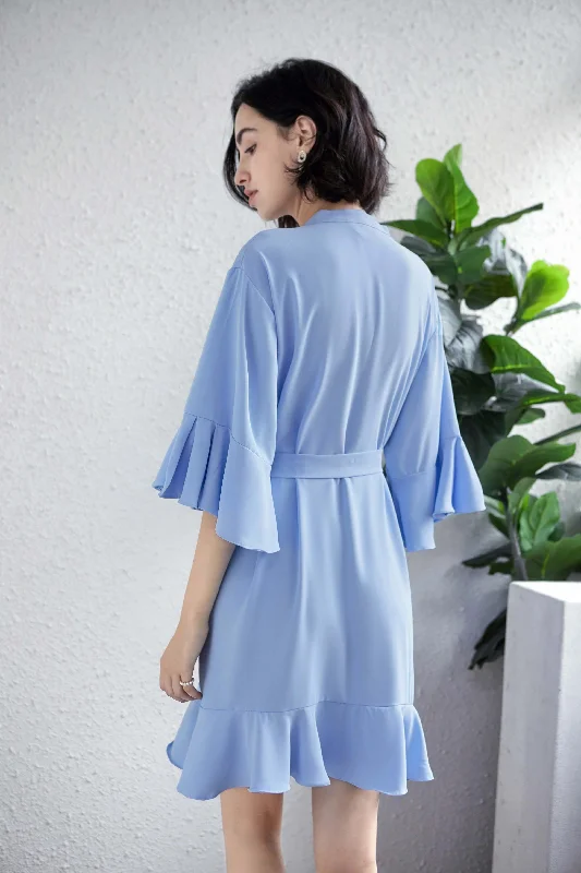 Ruffle Frill Edge Personalised Bridesmaid Bridal Robe