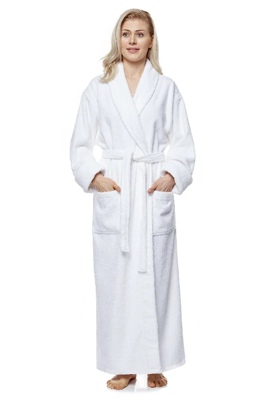 Women's Cotton Full Length Thick Shawl Collar Bathrobe