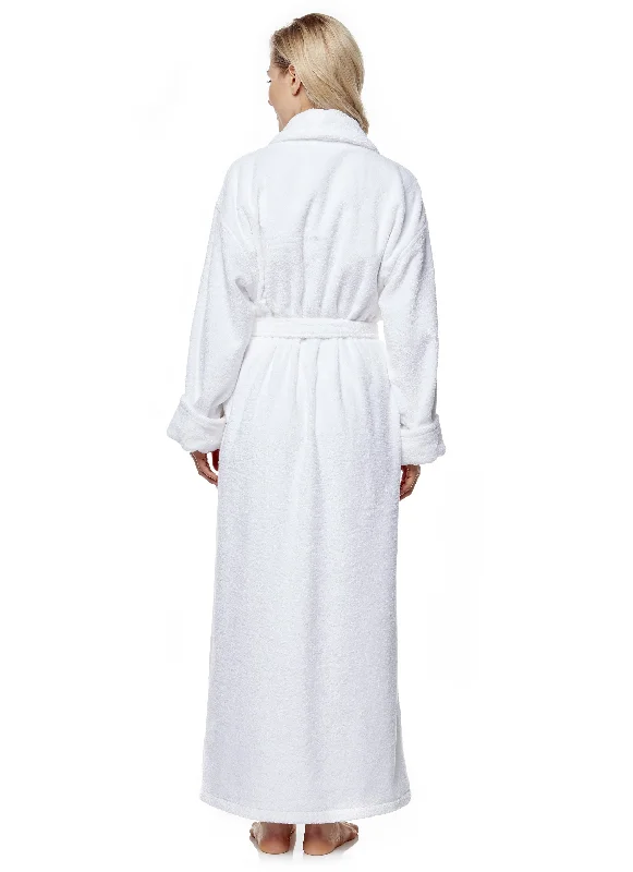 Women's Cotton Full Length Thick Shawl Collar Bathrobe